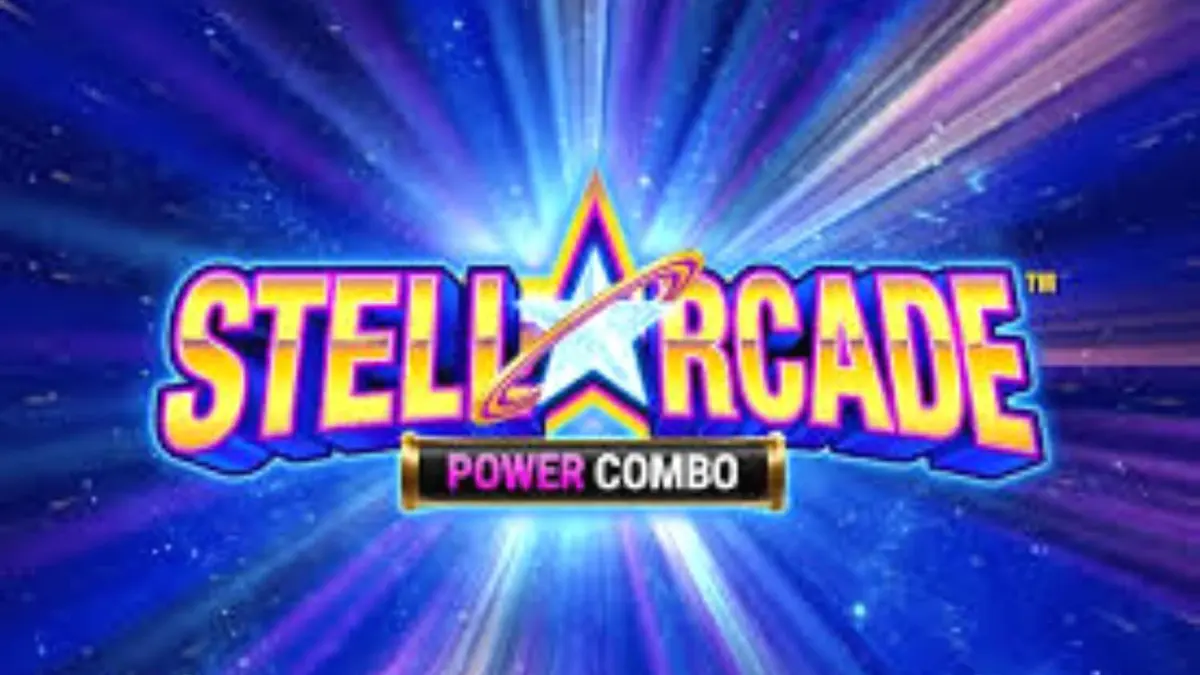 Interface neon do jogo Stellarcade Power Combo com elementos espaciais